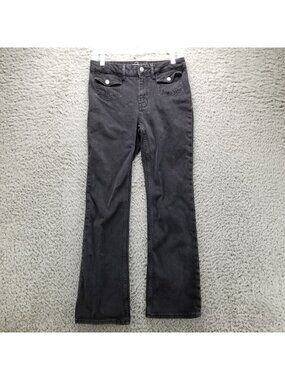 Mango Jeans Womens 6 Black MNG Flared Leg Stretch Denim